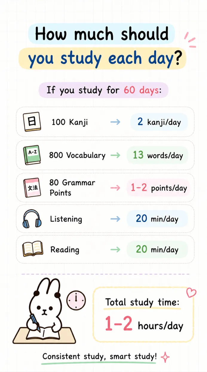 Kanjijo daily lesson progression for N5