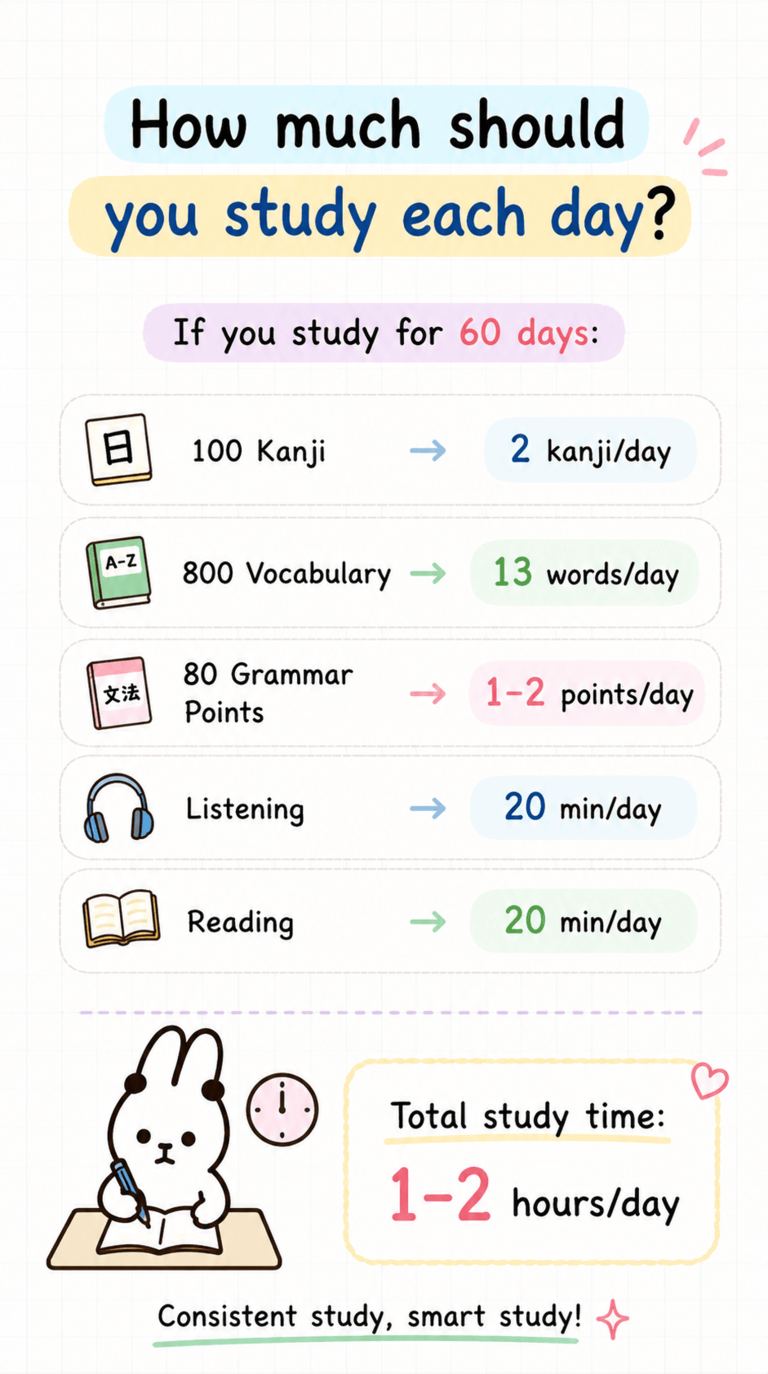 Kanjijo daily lesson progression for N5